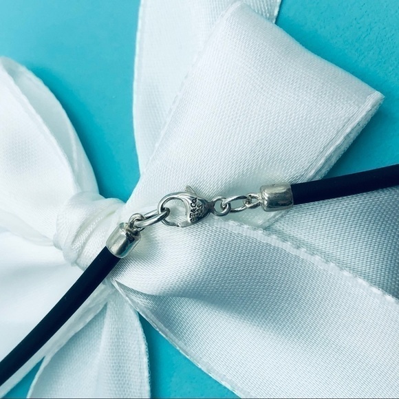 Tiffany & Co. 1837 Bar Pendant Rubber Cord Necklace with BOX - Picture 9 of 11